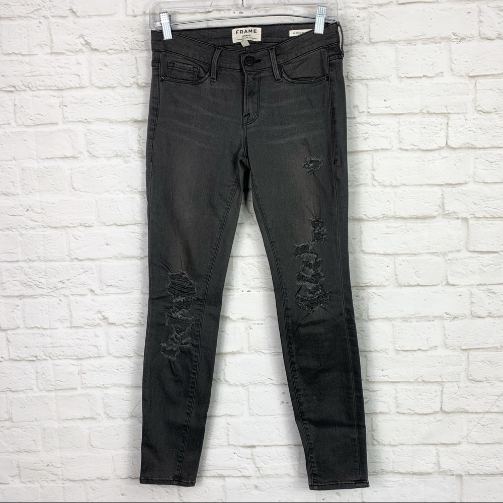 Frame Le Skinny De Jeanne Distressed Skinny Jeans - Picture 2 of 8